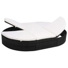 Luxe Tweepersoons Tuinbed met Gepoedercoat Stalen Frame en Weerbestendig Rattan - Zwart - Tuinbedden
