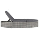 Luxe Tweepersoons Tuinbed met Gepoedercoat Stalen Frame en Weerbestendig Rattan - Tuinbedden