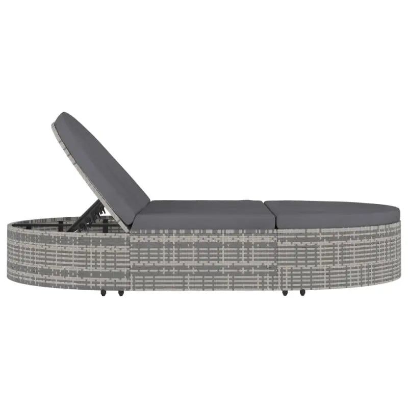Luxe Tweepersoons Tuinbed met Gepoedercoat Stalen Frame en Weerbestendig Rattan - Tuinbedden