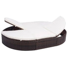 Luxe Tweepersoons Tuinbed met Gepoedercoat Stalen Frame en Weerbestendig Rattan - Bruin - Tuinbedden