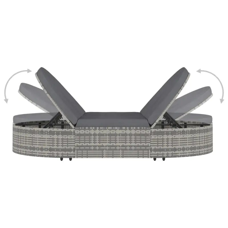 Luxe Tweepersoons Tuinbed met Gepoedercoat Stalen Frame en Weerbestendig Rattan - Tuinbedden