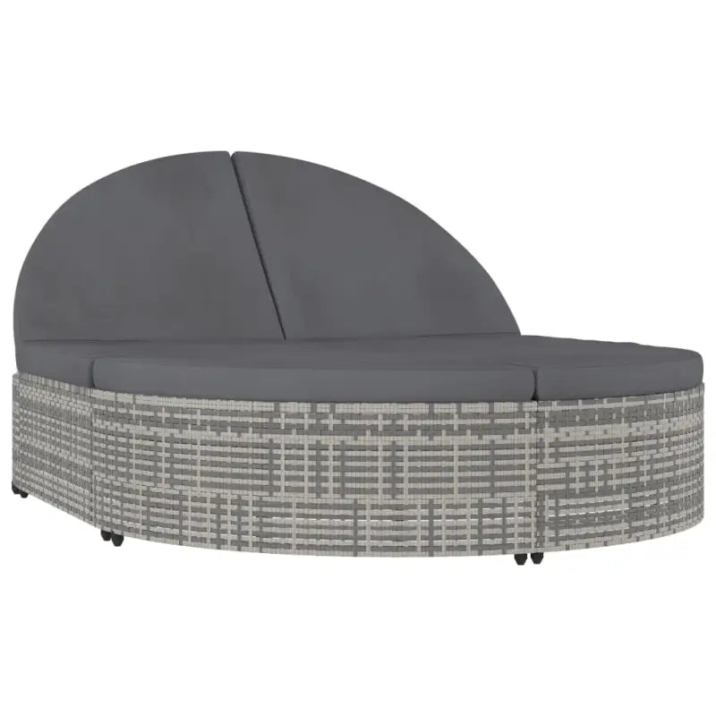 Luxe Tweepersoons Tuinbed met Gepoedercoat Stalen Frame en Weerbestendig Rattan - Tuinbedden