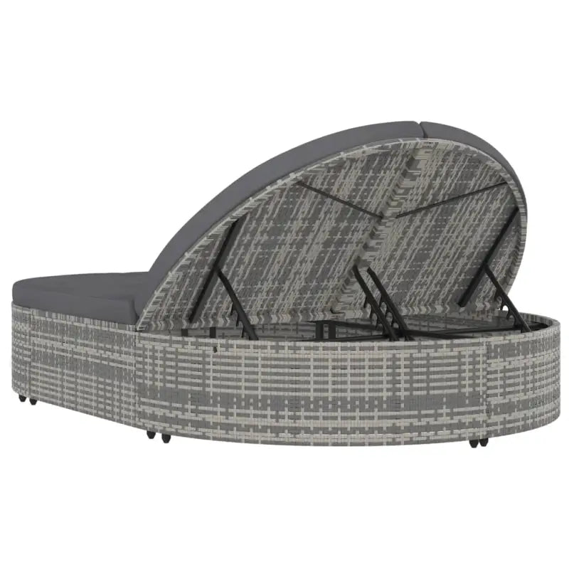 Luxe Tweepersoons Tuinbed met Gepoedercoat Stalen Frame en Weerbestendig Rattan - Tuinbedden