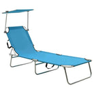Luxe verstelbare ligstoel met zonnekap voor comfortabel zonnen - Turquoise / 1 - Ligstoelen