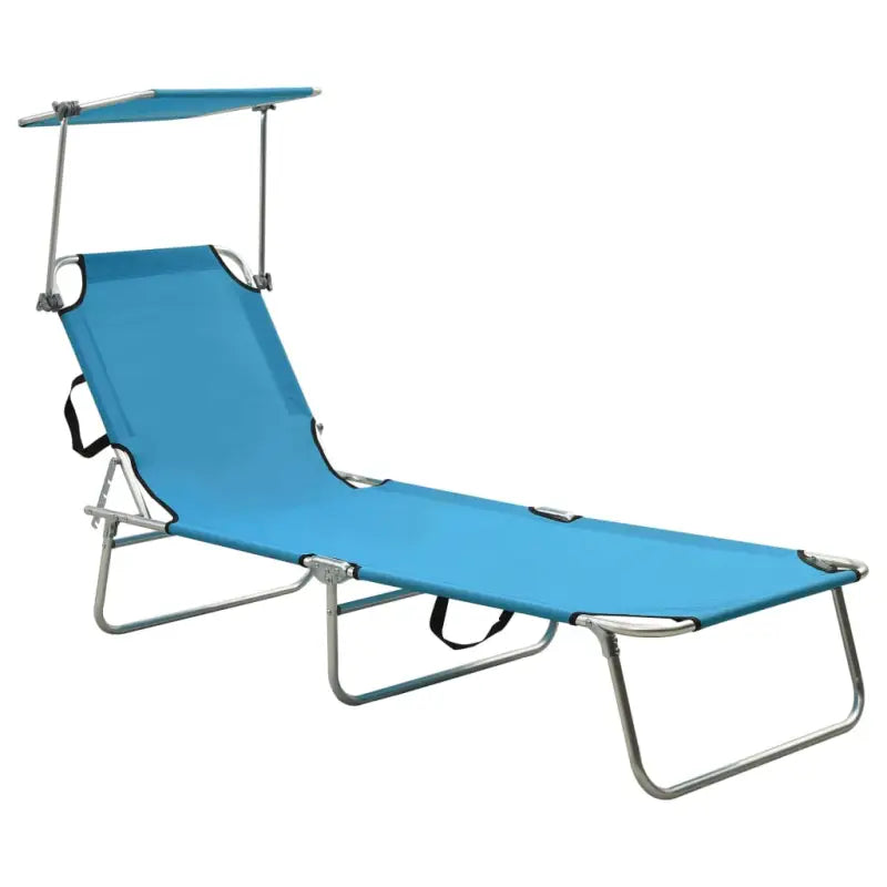 Luxe verstelbare ligstoel met zonnekap voor comfortabel zonnen - Turquoise / 1 - Ligstoelen