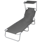Luxe verstelbare ligstoel met zonnekap voor comfortabel zonnen - Grijs / 1 - Ligstoelen