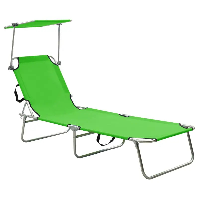 Luxe verstelbare ligstoel met zonnekap voor comfortabel zonnen - Groen / 1 - Ligstoelen