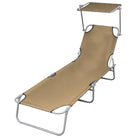 Luxe verstelbare ligstoel met zonnekap voor comfortabel zonnen - Taupe / 1 - Ligstoelen