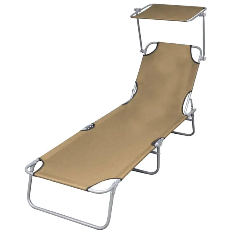 Luxe verstelbare ligstoel met zonnekap voor comfortabel zonnen - Taupe / 1 - Ligstoelen