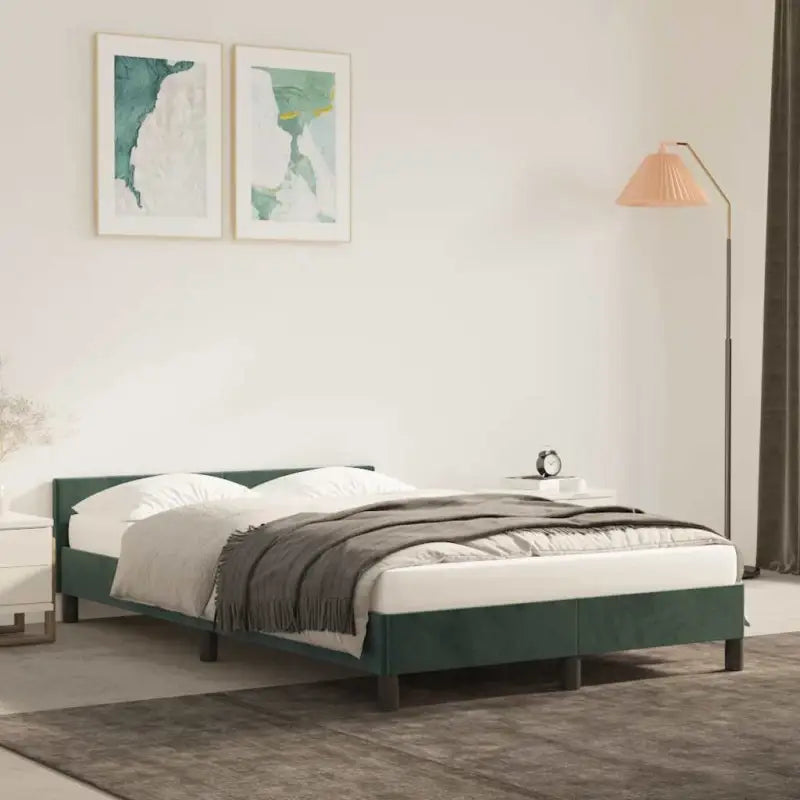 Luxueus bedframe met hoofdeinde en multiplex lattenbodem - Groen / 120 x 200 cm - Bedden & bedframes