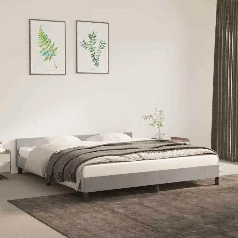 Luxueus bedframe met hoofdeinde en multiplex lattenbodem - Lichtgrijs / 180 x 200 cm - Bedden & bedframes