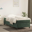 Luxueus bedframe met multiplex lattenbodem en fluweel bekleding - Donkergroen / 100 x 200 cm / 35 cm - Bedden &