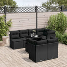 Luxueuze loungeset van zwart materiaal en gepoedercoat staal - Zwart - Tuinsets