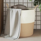 Manden met modern design van geweven katoenen touwen voor elke kamer - Beige / 43 x 38 cm - Manden