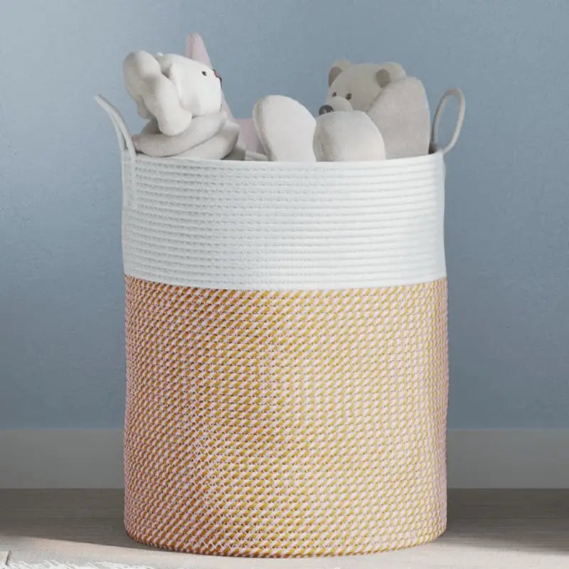 Manden met modern design van geweven katoenen touwen voor elke kamer - Bruin / 38 x 46 cm - Manden