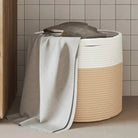 Manden met modern design van geweven katoenen touwen voor elke kamer - Beige / 40 x 35 cm - Manden
