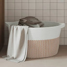 Manden met modern design van geweven katoenen touwen voor elke kamer - Bruin / 40 x 25 cm - Manden