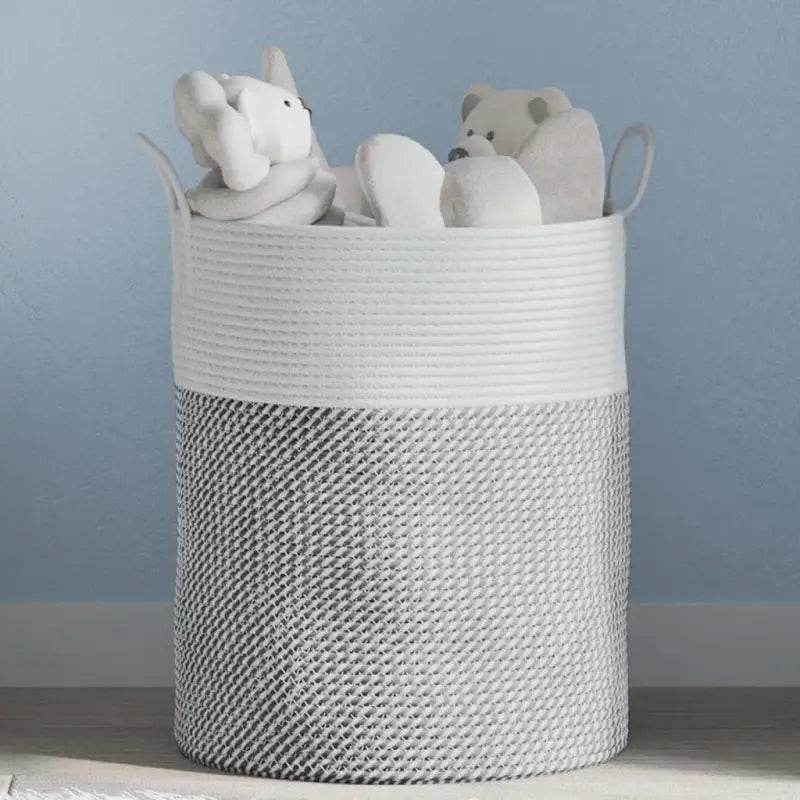 Manden met modern design van geweven katoenen touwen voor elke kamer - Grijs / 38 x 46 cm - Manden