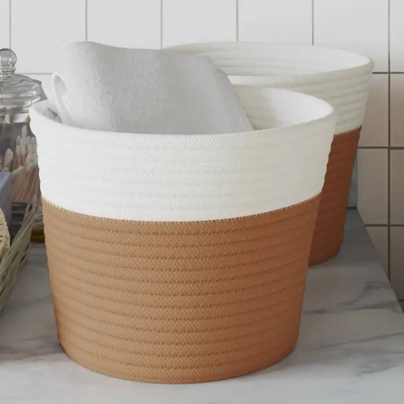 Manden met modern design voor praktische en decoratieve opberging - Bruin - Manden
