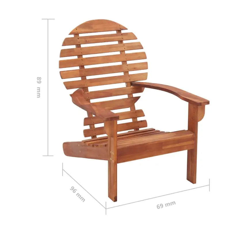 Massief acaciahout Adirondack stoel voor tuin en terras - Bruin / 1 - Tuinstoelen