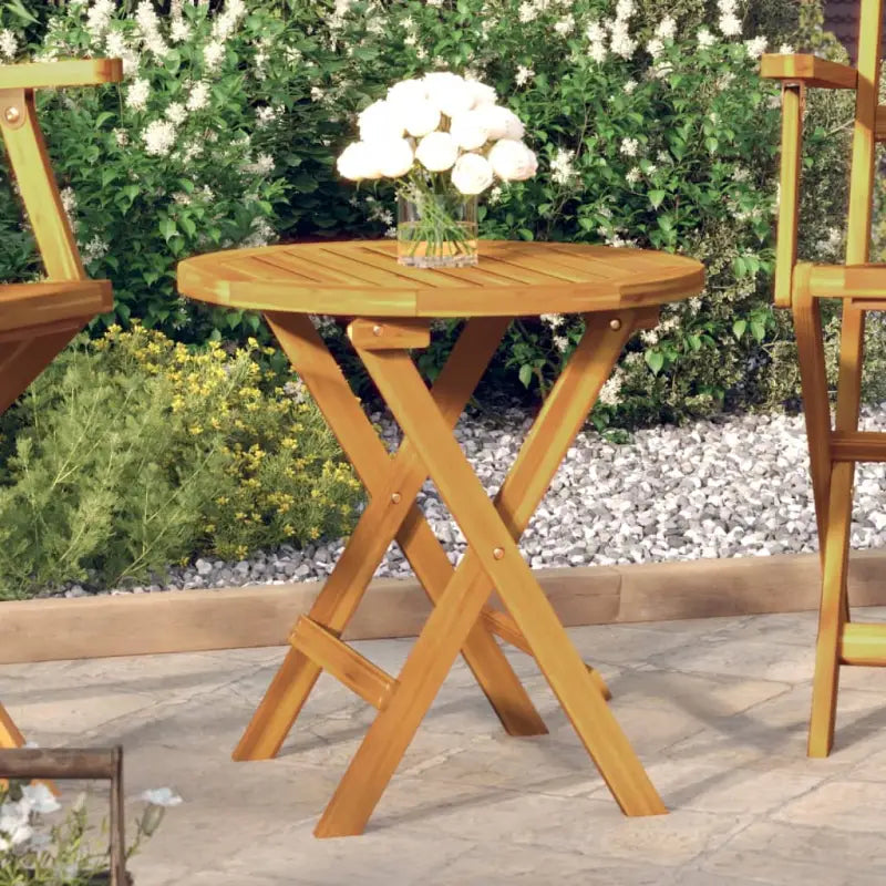 Massief acaciahout bistrotafel voor tuin en terras - Bruin / 1 / Rond - Tuintafels