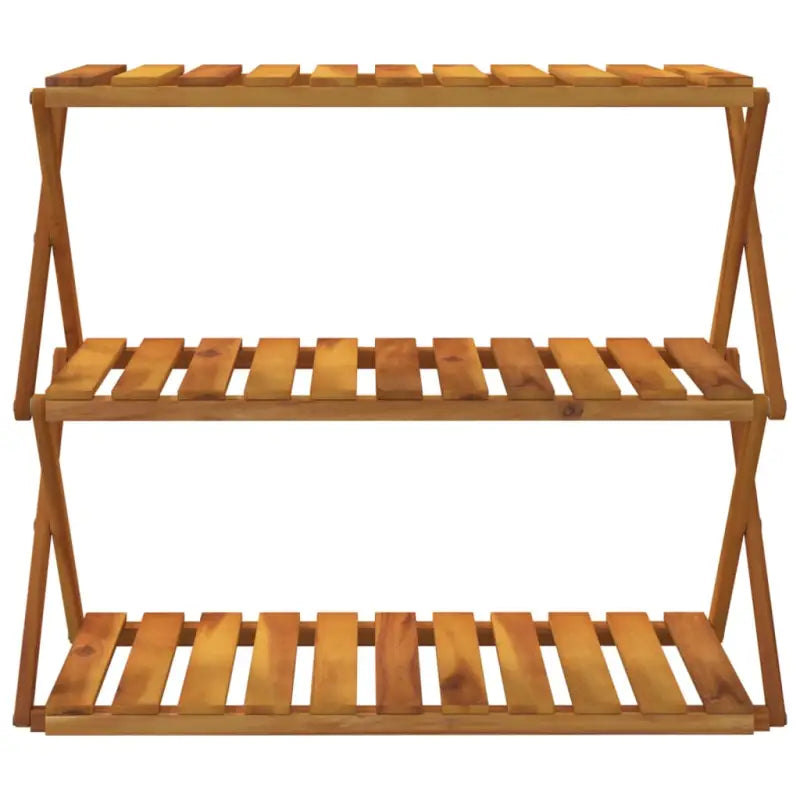 Massief acaciahout Boekenkast met 3 lagen en inklapbaar design - 1 / 70 cm - Boekenkasten