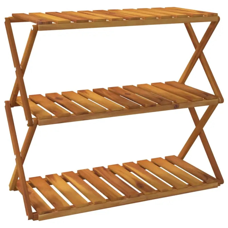 Massief acaciahout Boekenkast met 3 lagen en inklapbaar design - 1 / 70 cm - Boekenkasten