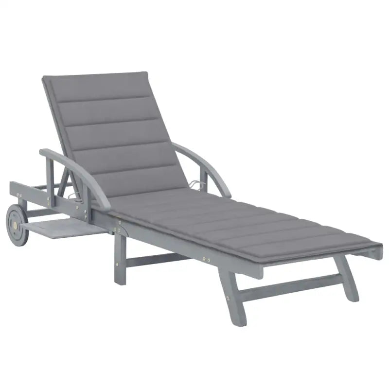 Massief Acaciahout Ligstoel met Greywash Afwerking voor Buitenplezier - Grijs / 1 - Ligstoelen