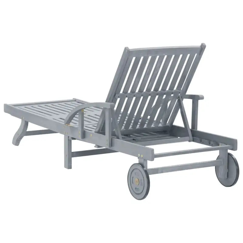 Massief Acaciahout Ligstoel met Greywash Afwerking voor Buitenplezier - Ligstoelen