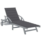Massief Acaciahout Ligstoel met Greywash Afwerking voor Buitenplezier - Antraciet / 1 - Ligstoelen