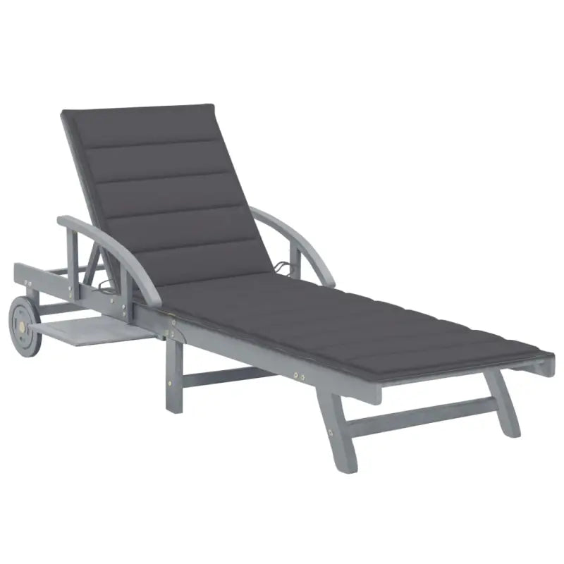 Massief Acaciahout Ligstoel met Greywash Afwerking voor Buitenplezier - Antraciet / 1 - Ligstoelen