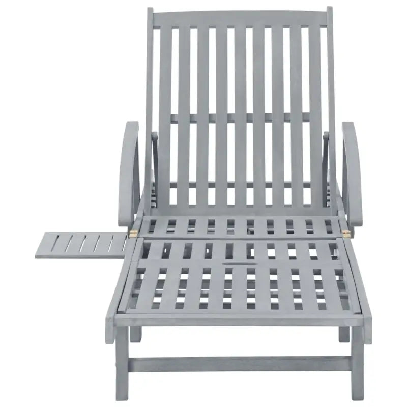 Massief Acaciahout Ligstoel met Greywash Afwerking voor Buitenplezier - Ligstoelen