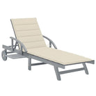 Massief Acaciahout Ligstoel met Greywash Afwerking voor Buitenplezier - Crème / 1 - Ligstoelen