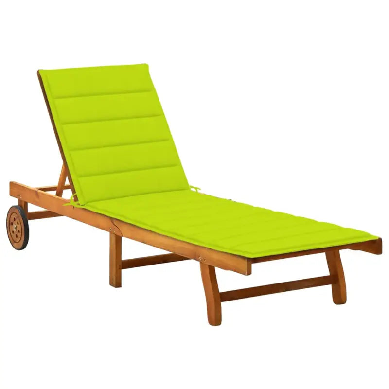 Massief acaciahout ligstoel voor ultiem ontspanning in de tuin - Heldergroen / 200 x 63 x 85 cm / 1 - Ligstoelen