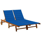 Massief acaciahout ligstoel voor ultiem ontspanning in de tuin - koningsblauw / 200 x 123 x 85 cm / 1 - Ligstoelen