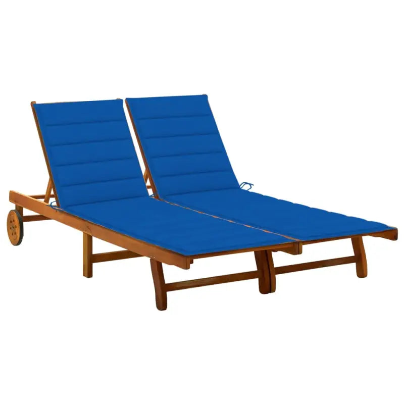 Massief acaciahout ligstoel voor ultiem ontspanning in de tuin - koningsblauw / 200 x 123 x 85 cm / 1 - Ligstoelen