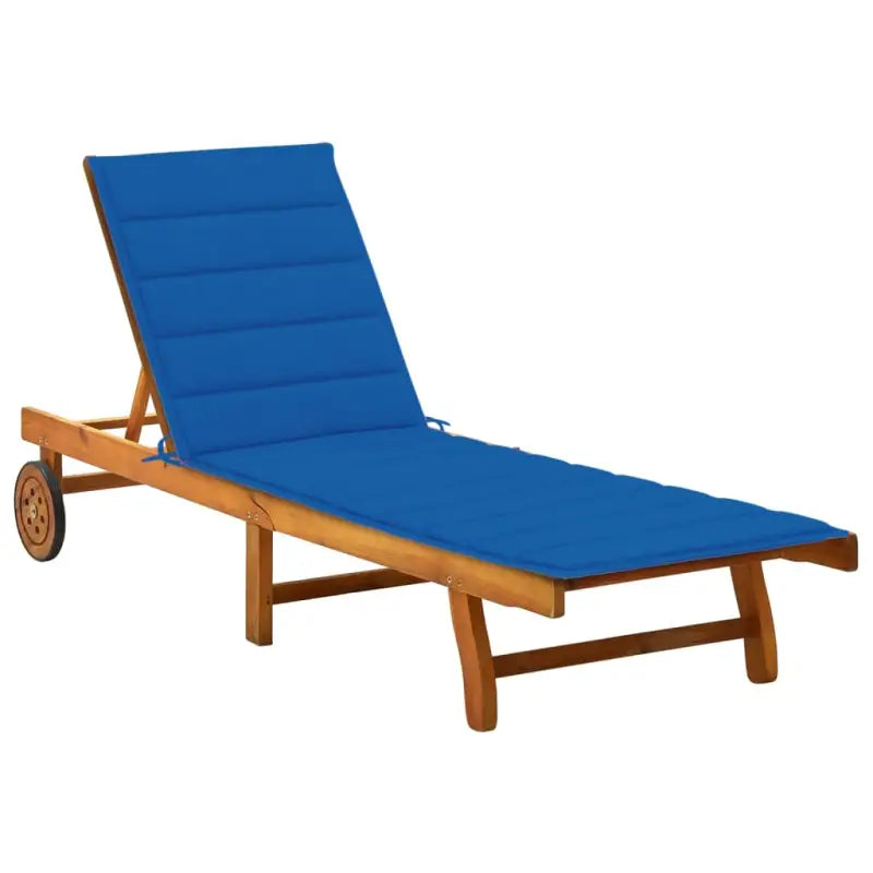 Massief acaciahout ligstoel voor ultiem ontspanning in de tuin - koningsblauw / 200 x 63 x 85 cm / 1 - Ligstoelen