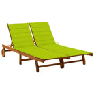 Massief acaciahout ligstoel voor ultiem ontspanning in de tuin - Heldergroen / 200 x 123 x 85 cm / 1 - Ligstoelen