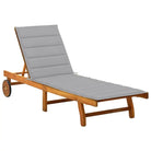 Massief acaciahout ligstoel voor ultiem ontspanning in de tuin - Grijs / 200 x 63 x 85 cm / 1 - Ligstoelen