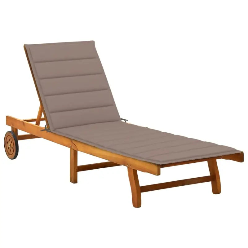 Massief acaciahout ligstoel voor ultiem ontspanning in de tuin - Taupe / 200 x 63 x 85 cm / 1 - Ligstoelen