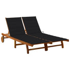Massief acaciahout ligstoel voor ultiem ontspanning in de tuin - Zwart / 200 x 123 x 85 cm / 1 - Ligstoelen