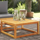 Massief Acaciahout Loungebank met comfortabele zitervaring en wasbare hoes - Crème / 1 / Tafel - Loungebanken