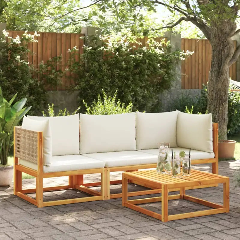 Massief Acaciahout Loungebank met comfortabele zitervaring en wasbare hoes - Loungebanken
