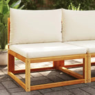 Massief Acaciahout Loungebank met comfortabele zitervaring en wasbare hoes - beige en crèmekleurig / 1 / Middenbank