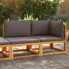 Massief Acaciahout Loungebank met comfortabele zitervaring en wasbare hoes - Grijs / 1 / Tweezitsbank - Loungebanken