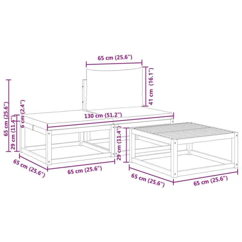 Massief acaciahout loungebanken met comfortabele zitervaring en wasbare hoes - Loungebanken