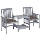 Massief acaciahout tuinset met houten tuinstoelen en theetafel - Taupe - Tuinsets