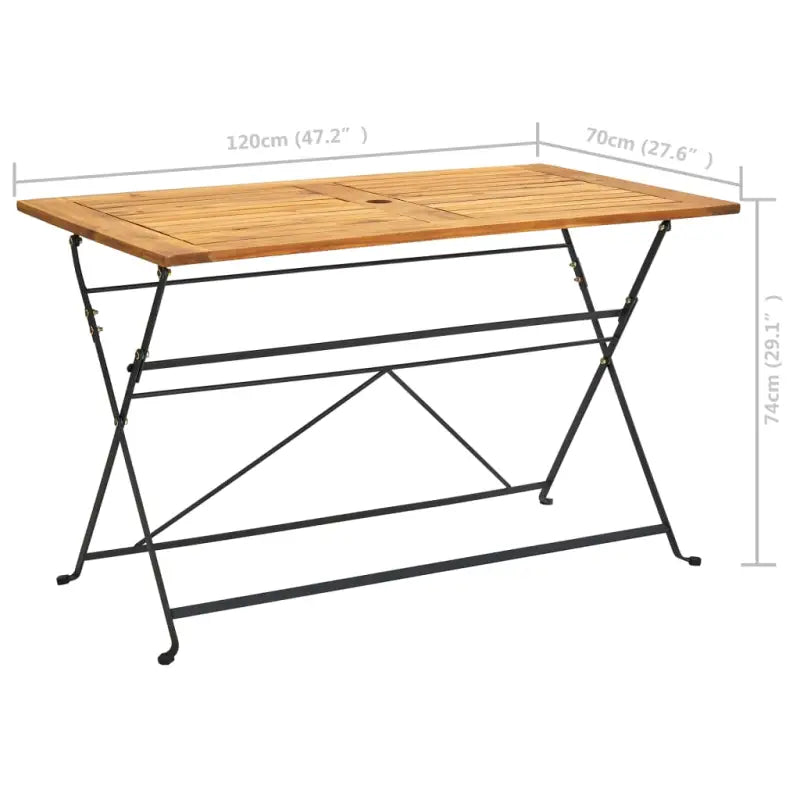 Massief Acaciahout Tuinset voor Rustieke Zitgelegenheid - 120 cm tafellengte - Tuinsets