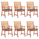 Massief acaciahout tuinstoelen met kussens en sets touwtjes voor buiten - Antraciet / 6 - Tuinstoelen