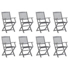 Massief acaciahout tuinstoelen met kussens voor tuin en terras - Antraciet / 8 - Tuinstoelen